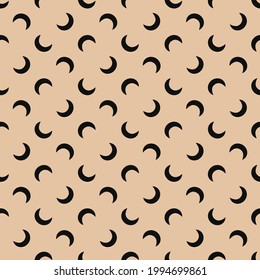Crescent print vector seamless pattern for textiles. Fashionable modern design.