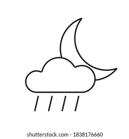 Crescent rain icon element of weather icon for mobile concept and web apps. Thin line crescent icon can be used for web and mobile. Premium icon on white background