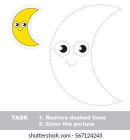 Crescent Shape. Dot to dot educational game for kids.