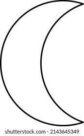 Símbolo de forma de media luna icono de contorno de icono para diseño gráfico creativo elemento ui en una ilustración de pictograma
