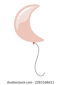 Crescent shaped balloon in cartoon style. Beautiful holiday item. - Shutterstock ID 2281168611