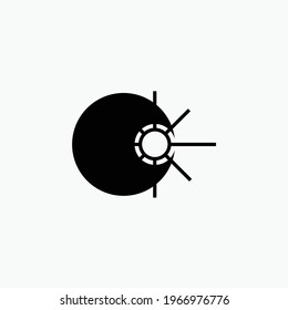 crescent Shine line Space moon black astronomy abstract sun dark, vector, symbol, logo, icon, sign, Illustration Minimalist flat graphic for mobile application and web concepts. white background.