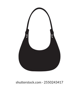 Crescent Shoulder Bag Silhouette Vector Illustration