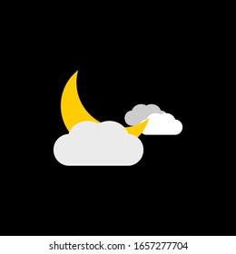 the crescent was shrouded in clouds with a black background - weather