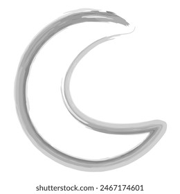 Crescent. Sketch. Hand drawn watercolor drawing. Vector illustration. The moon is a celestial body. Outline on isolated background. Doodle style. Idea for web design.