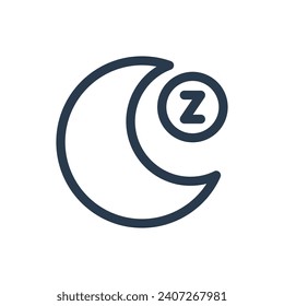 Crescent Sleeping Moon Vector Icon Illustration for Nocturnal Charm