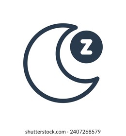 Crescent Sleeping Moon Vector Icon Illustration for Nocturnal Charm