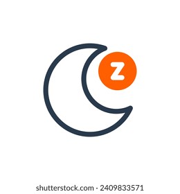 Crescent Sleeping Moon Vector Icon Illustration for Nocturnal Charm