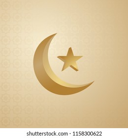 crescent and star background. template islamic design vector illustration 