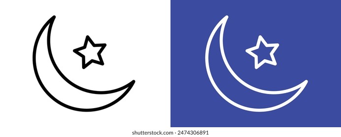 Icono de la media luna y la estrella ideal para temas religiosos islámicos
