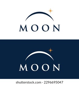 Crescent and star logo design with modern concept isolated on background.