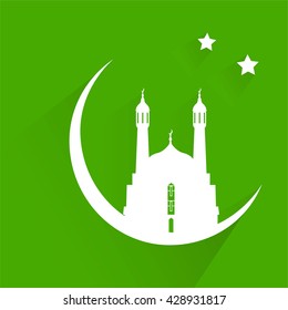 Islamic Background Green Dome Nabawi Mosque Stock Vector (Royalty Free ...