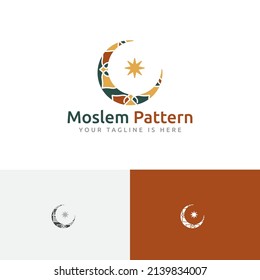 Crescent Star Pattern Art Islamic Culture Ramadan Event Muslim Community Logo