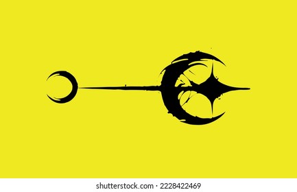 crescent star vector illustration crescent star spear