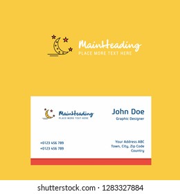 Crescent and stars logo Design with business card template. Elegant corporate identity. - Vector