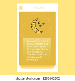 Crescent and stars mobile vertical banner design design. Vector