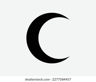 Crescent Symbol Lunar Moon Shape Islam Islamic Muslim Emblem First Aid Black and White Sign Icon Vector Graphic Clipart Illustration Artwork Pictogram svg