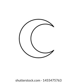 crescent thin line icon on white background. simple flat vector clear weather symbol. eps 10