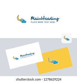Crescent vector logotype with business card template. Elegant corporate identity. - Vector