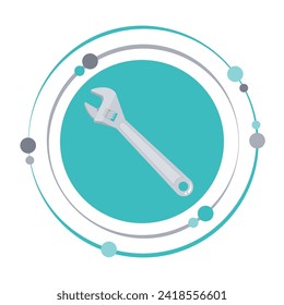 Crescent wrench tool isolated graphic icon symbol