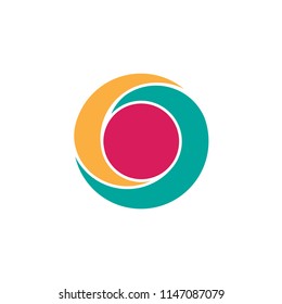 Crescents forming a circle together. Vector symbol.