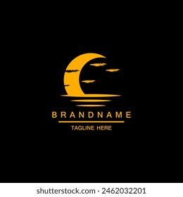 cresent luxury gold symbol vector design