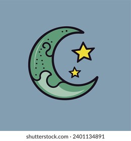 cresent moon icon vector illustration