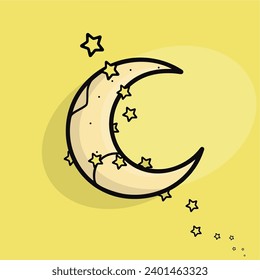 Cresent Moon Icon Vector Illustration
