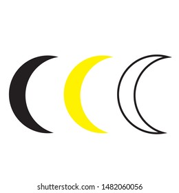 cresent moon icon.flat illustration of cresent moon for web