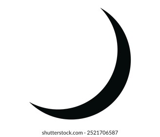 cresent moon vector isolated on white bg