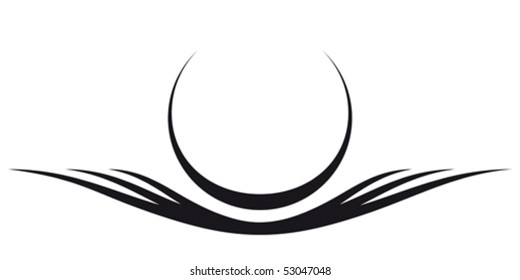 Crest, black and white abstract vector ilustration