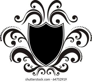 crest with classic design elements, use for logo, frame, vector format very easy to edit, individual objects