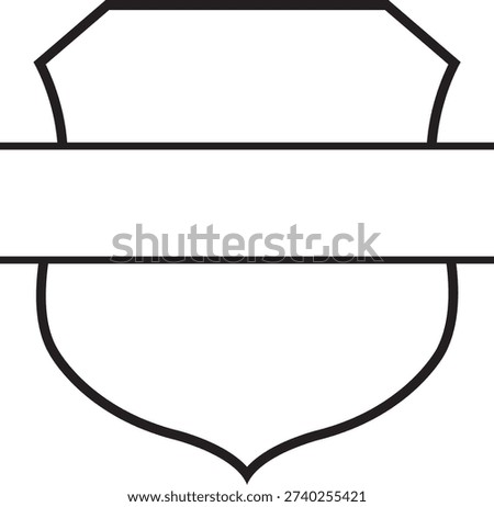 crest frame illustration split center text space thick thin line curved shape elegant emblem badge logo t shirt sport event branding vintage modern classic decorative graphic premium heraldic style template printable statement design