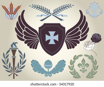 Crest and heraldry, design elements