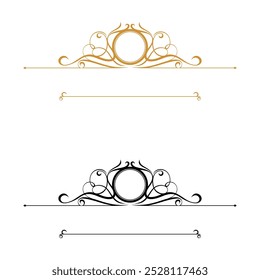 Crest Heraldry Ornamental Frame Vector. Shield Initial Decorative Logo Template Illustration Design.
