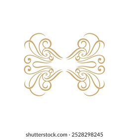 Crest Heraldry Ornamental Frame Vector. Shield Initial Decorative Logo Template Illustration Design