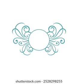 Crest Heraldry Ornamental Frame Vector. Shield Initial Decorative Logo Template Illustration Design