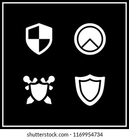 crest icon. 4 crest vector set. shield icons for web and design about crest theme