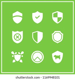 crest icon. 9 crest vector set. shield icons for web and design about crest theme