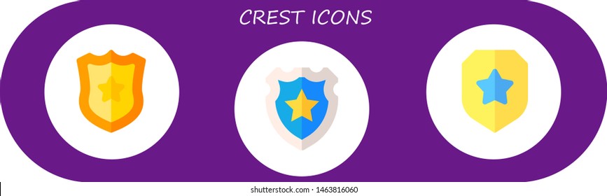 crest icon set. 3 flat crest icons.  Simple modern icons about  - police badge