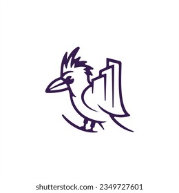 crest logo design bird building apartment real estate vector