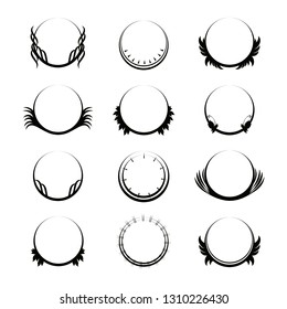 Crest logo set isolated on white background. Collection of trendy crest logo for web site, emblem, decoration and design template. Creative art concept, vector illustration
