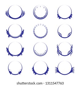 Crest logo set isolated on white background. Collection of trendy crest logo for web site, emblem, decoration and design template. Creative art concept, vector illustration