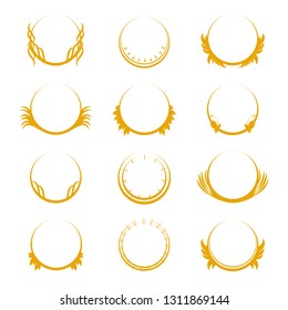 Crest logo set isolated on white background. Collection of trendy crest logo for web site, emblem, decoration and design template. Creative art concept, vector illustration