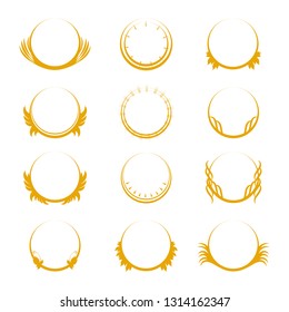 Crest logo set isolated on white background. Collection of trendy crest logo for web site, emblem, decoration and design template. Creative art concept, vector illustration