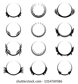 Crest logo set isolated on white background. Collection of trendy crest logo for web site, emblem, decoration and design template. Creative art concept, vector illustration