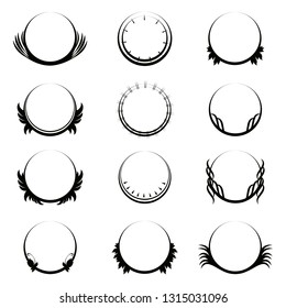 Crest logo set isolated on white background. Collection of trendy crest logo for web site, emblem, decoration and design template. Creative art concept, vector illustration