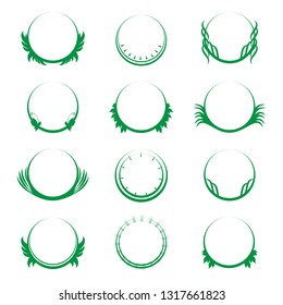 Crest logo set isolated on white background. Collection of trendy crest logo for web site, emblem, decoration and design template. Creative art concept, vector illustration