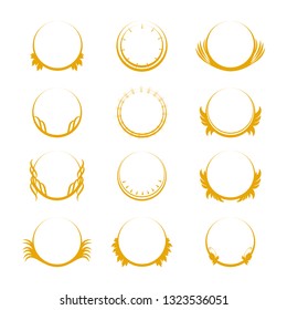 Crest logo set isolated on white background. Collection of trendy crest logo for web site, emblem, decoration and design template. Creative art concept, vector illustration