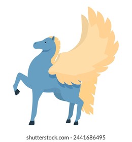 Vector de dibujos animados de icono de pegasus. Unicornio mágico. Animal de cabeza de fantasía